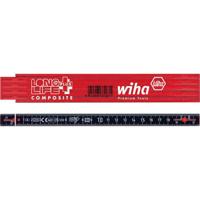 Wiha duimstok longlife plus composite 2m meetlat (rood/zwart) - thumbnail