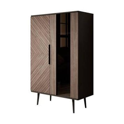 Meubella Vitrinekast Pedro - Donker eiken - Zwart eiken - 90 cm Meubella Vitrinekast Pedro - Donker eiken - Zwart eiken - 90 cm