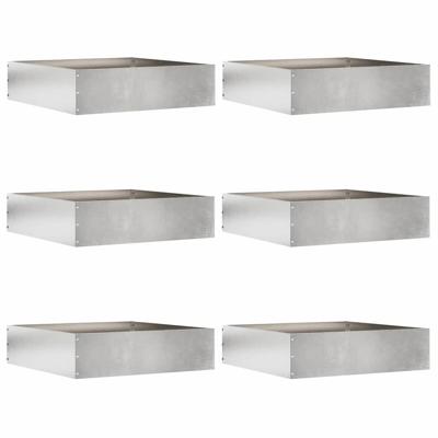 Tuinrand 6 pcs Zilver 50 x 50 x 13 cm Roestvrij staal