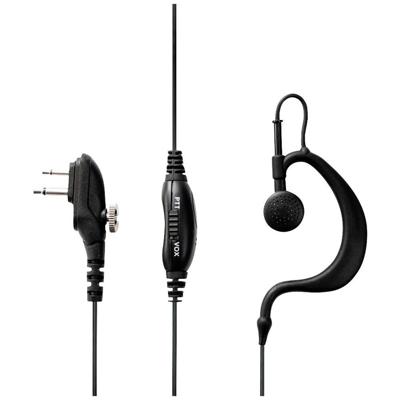 Midland MA-27M headset, oorhaak, mondstuk met kabel, zwart, koptelefoon en micro, in-ear