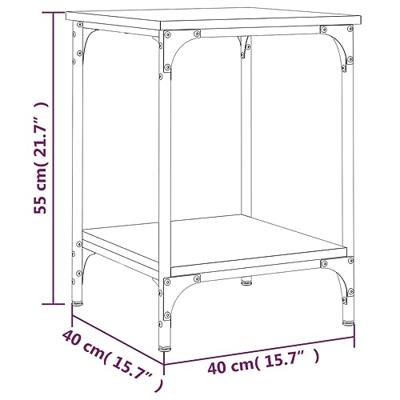 Salontafel 40x40x55 cm bewerkt hout zwart