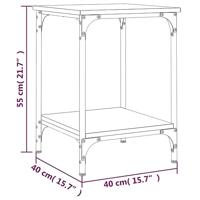 Salontafel 40x40x55 cm bewerkt hout zwart - thumbnail