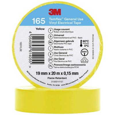 3M 165YL5E Isolatietape Geel (l x b) 20 m x 19 mm 1 stuk(s)