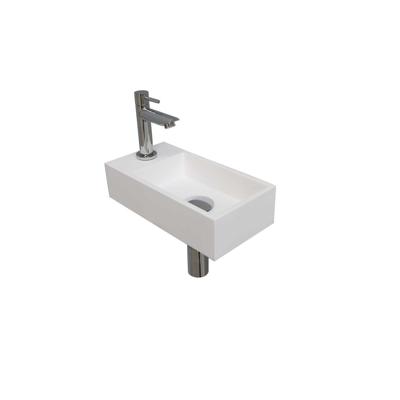 Fonteinset INK Versus 36x18x9 cm Polystone Mat Wit Met Kraangat Links Chroom