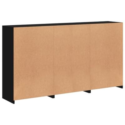 Dressoir met LED-verlichting 181,5x37x100 cm zwart