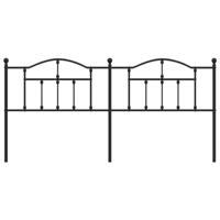 Hoofdbord 200 cm metaal zwart - thumbnail