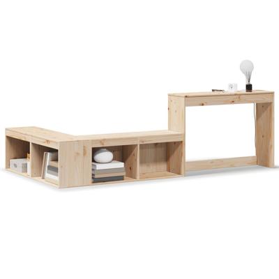 Nachtkastje met bureau 232x112x75 cm massief grenenhout