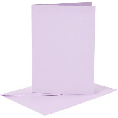 Creativ Company Kaarten en enveloppen, afmeting kaart 10,5x15 cm, afmeting envelop 11,5x16,5 cm, 120+210 gr, lichtpaars, 6 set/ 1 doos