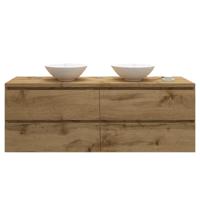 Badkamermeubelset Gliss Zeus 160 cm Rustiek Eiken Met Waskom - thumbnail