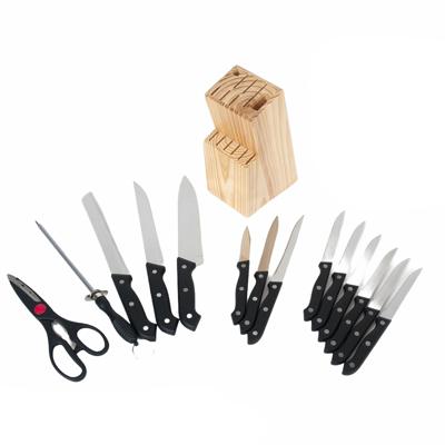 Luxe messenblok 14-delig met RVS messenset met accessoires Luxe messenblok 14-delig met RVS messenset met accessoires