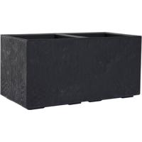 Siena Garden FARO STONE LA936-71 Plantenbak Polypropyleen Betonlook, Zwart - thumbnail