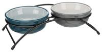 Voerbak voor honden Trixie Blauw Grijs Lichtgrijs Keramisch Ø 13 cm 2 x 250 ml (2 Stuks) - thumbnail