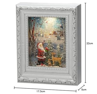 Konstsmide sneeuwlantaarn fotolijst kerstman op batterijen