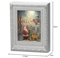 Konstsmide sneeuwlantaarn fotolijst kerstman op batterijen - thumbnail