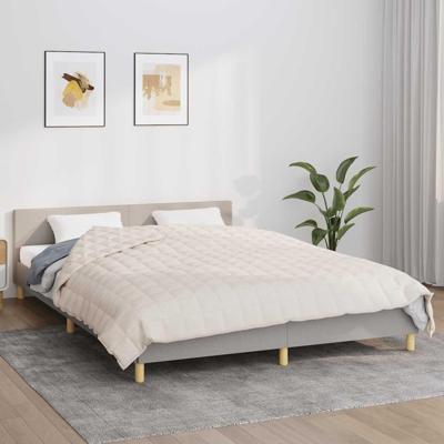 VidaXL Verzwaringsdeken 220x235 cm 11 kg stof lichtcrèmekleurig VidaXL Verzwaringsdeken 220x235 cm 11 kg stof lichtcrèmekleurig