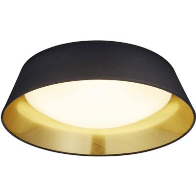 LED Plafondlamp - Plafondverlichting - Trion Pinton - 18W - Warm Wit 3000K - Rond - Mat Zwart - Textiel