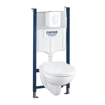 GROHE Solido Bau toiletset - inbouwreservoir - softclose zitting - bedieningsplaat wit - glans Wit 39117000 GROHE Solido Bau toiletset - inbouwreservoir - softclose zitting - bedieningsplaat wit - glans Wit 39117000