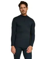 Thermo heren shirt lange mouw - Col met rits - Warm ondershirt met hoge hals - M - Zwart - thumbnail