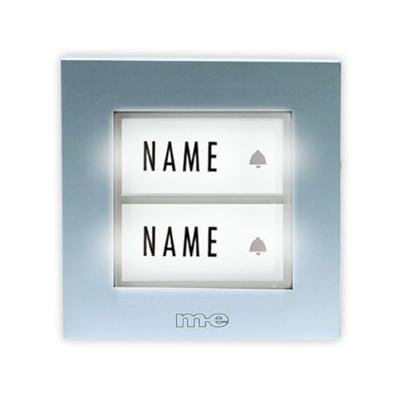 m-e modern-electronics KTB-2 S Belknop Met naambord 2-voudig Zilver 12 V/1 A m-e modern-electronics KTB-2 S Belknop Met naambord 2-voudig Zilver 12 V/1 A