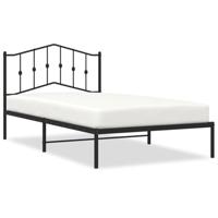 Bedframe met hoofdbord metaal zwart 107x203 cm - thumbnail