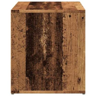 Halbankje 80x40x45 cm bewerkt hout oud houtkleurig - thumbnail