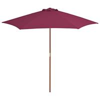 VidaXL Parasol met houten paal 270 cm bordeauxrood - thumbnail