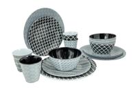 Bo-Camp Mix & Match melamine serviesset - 16-delig - Zwart - thumbnail