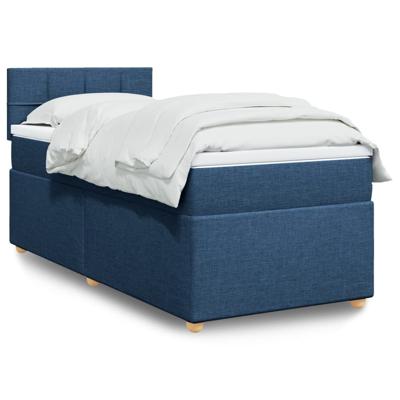 Boxspring met matras stof blauw 120x190 cm