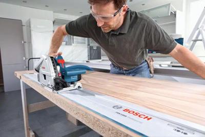 Bosch Blauw GKT 55 GCE Invalzaag | + 1.6m geleiderail | in L-Boxx - 0601675002