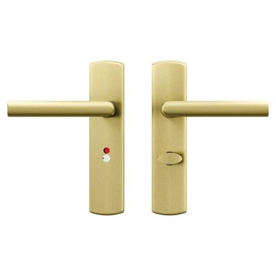 AXA AXA Curve klik deurkruk Milan op schild WC-/badkamersluiting 63/8 mm - aluminium/goud AXA AXA Curve klik deurkruk Milan op schild WC-/badkamersluiting 63/8 mm - aluminium/goud