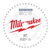 Milwaukee Cirkelzaagblad voor Hout | Ø 210mm Asgat 30mm 48T - 4932471325 - thumbnail