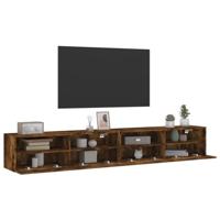 Tv-wandmeubels 2 st 100x30x30 cm bewerkt hout gerookt eiken - thumbnail