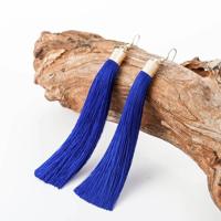 3 delige vrouwen Boho Fashion lange kwast Earrings(Blue) - thumbnail