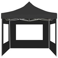 Partytent inklapbaar met wanden 3x3 m aluminium antraciet - thumbnail