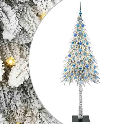 VidaXL Kerstboom met 300 led met standaard wit 210 cm pe en staal