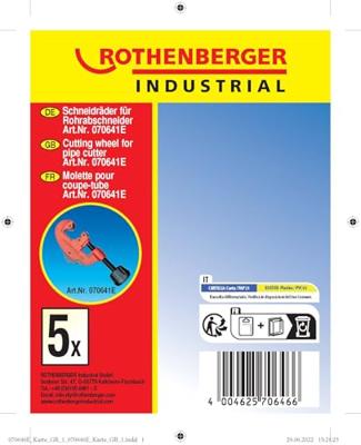 Rothenberger Rothenberger 5-Pack vervanging snijwielen Cu-Al-Fe - ROT070646E