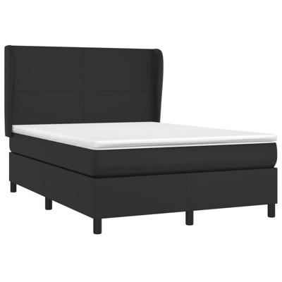 Boxspring met matras kunstleer zwart 140x190 cm - thumbnail