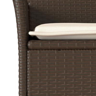 3-delige Tuinset met kussens poly rattan en glas bruin - thumbnail
