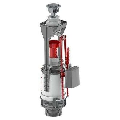 Drukknop spoelmechanisme kit - ROUSSEAU - NF gecertificeerd - Verstelbaar - Geschikt voor dubbele stroom - Chrome afwerking