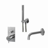 Badset Qisani Flow Inbouw Geborsteld RVS - thumbnail