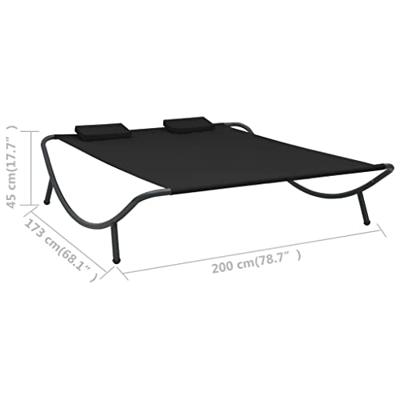 Loungebed stof zwart