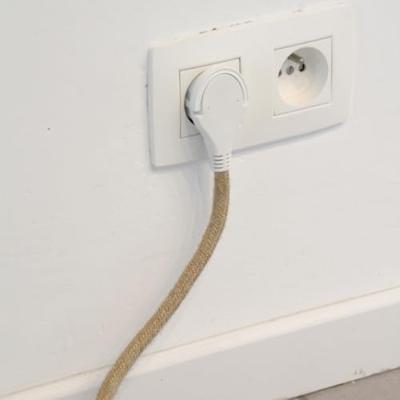 Verlengstuk - CHACON - 66789 - Textiel 3m 3x1,5m2 - LIN kabel & platte witte stekker