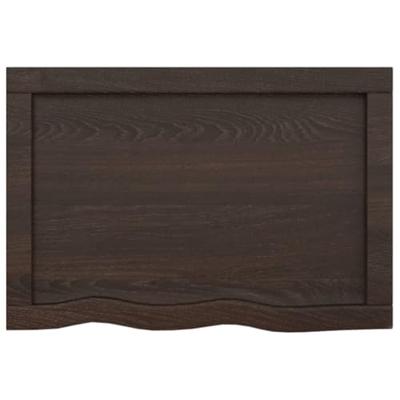 Wastafelblad 60x40x(2-4) cm behandeld massief hout donkerbruin Wastafelblad 60x40x(2-4) cm behandeld massief hout donkerbruin