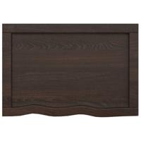 Wastafelblad 60x40x(2-4) cm behandeld massief hout donkerbruin - thumbnail