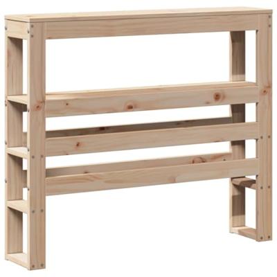 Hoofdbord met schappen 90 cm massief grenenhout