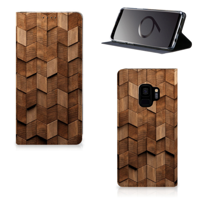 Book Wallet Case voor Samsung Galaxy S9 Wooden Cubes Book Wallet Case voor Samsung Galaxy S9 Wooden Cubes