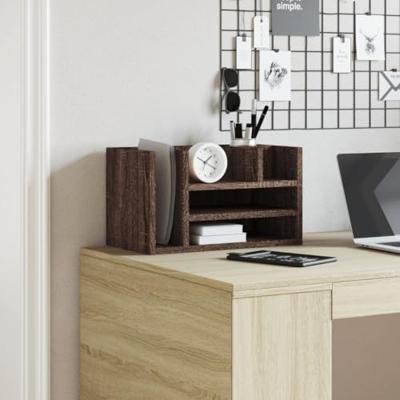VidaXL Bureau organiser 44,5x24x25 cm bewerkt hout bruin eikenkleur VidaXL Bureau organiser 44,5x24x25 cm bewerkt hout bruin eikenkleur