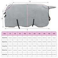 VidaXL Paardendeken volledig lichtgrijs en roze polyester - thumbnail