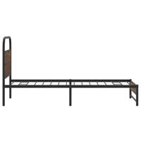 Bedframe zonder matras metaal bruin eikenkleurig 160x200 cm - thumbnail