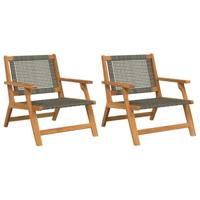 Tuinmeubelen 2 pcs Grijs 67 x 78 x 73cm Massief acaciahout - thumbnail
